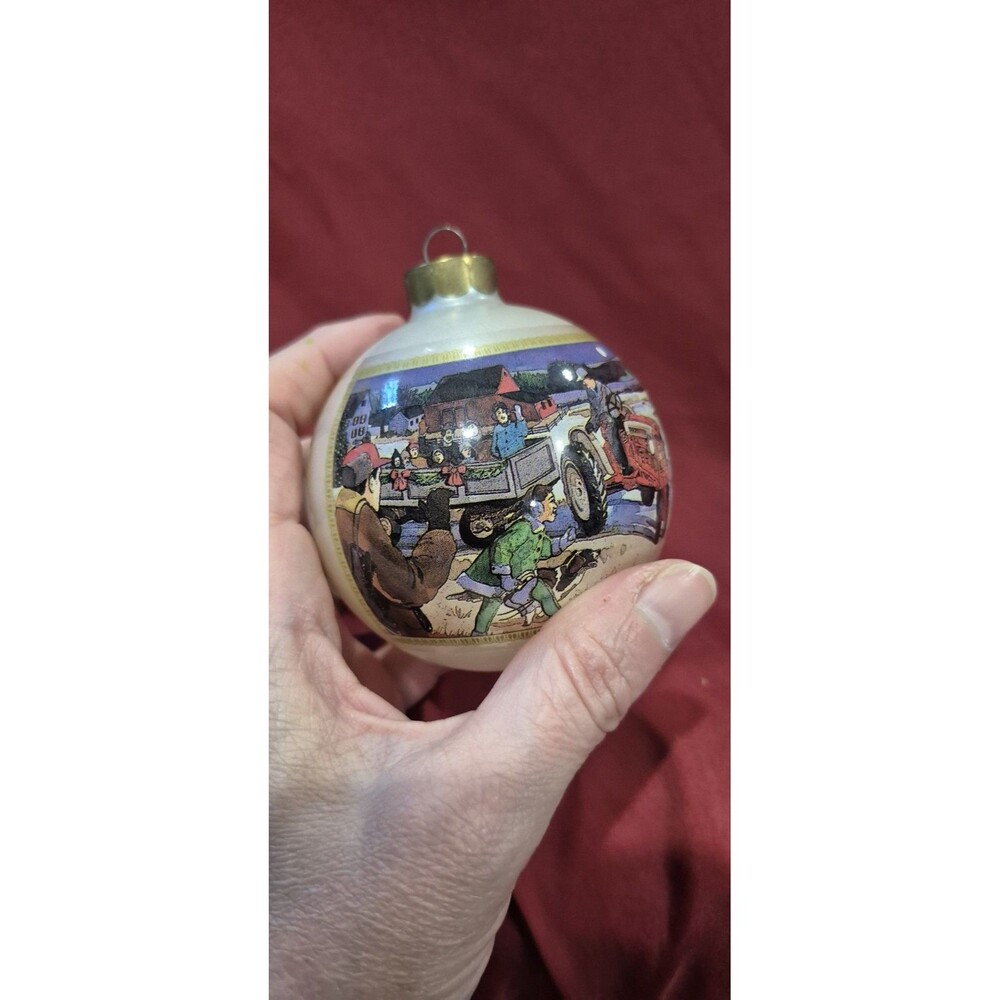 Vintage 1994 New Holland Ford 901 Tractor Christmas Ornament  Susquehanna Glass